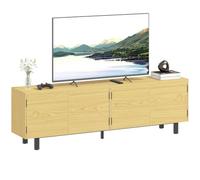 HOMCOM Soporte TV 180cm 82 Pulgadas Efecto Madera Natural | 4 puertas push-to-open, soporte TV, mueble TV, salón, dormitorio