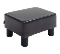 HOMCOM Taburete Otomano Rectangular, Reposapiés de Cuero Sintético marrón