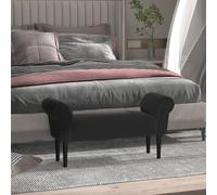 HomCom Banqueta pie de cama con brazos, tapizada, carga 130 kg, 102x31x51 cm, Negro