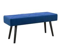 Homcom taburete pie de cama multifuncional, banco pie de cama moderno, banco dormitorio con asiento acolchado y patas de acero, carga 120 kg, para entrada, pasillo, salón, 100x36x45 cm, azul oscuro 10