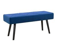 Homcom taburete pie de cama multifuncional, banco pie de cama moderno, banco dormitorio con asiento acolchado y patas de acero, carga 120 kg, para entrada, pasillo, salón, 100x36x45 cm, azul oscuro 10