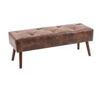 HOMCOM Banco de Pie de Cama Banqueta de dormitorio con Patas de Madera y Asiento Acolchado 114x38x42 cm Marrón Aosom España