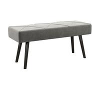 HOMCOM Taburete Pie de Cama Multifuncional, Banco Pie de Cama Moderno, Banco Dormitorio con Asiento Acolchado y Patas de Acero, Carga 120 kg, para Entrada, Pasillo, Salón, 100x36x45 cm, Gris
