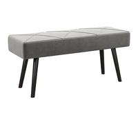 HOMCOM Taburete Pie de Cama Multifuncional, Banco Pie de Cama Moderno, Banco Dormitorio con Asiento Acolchado y Patas de Acero, Carga 120 kg, para Entrada, Pasillo, Salón, 100x36x45 cm, Gris