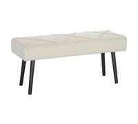 HOMCOM Taburete Pie de Cama Multifuncional, Banco Pie de Cama Moderno, Banco Dormitorio con Asiento Acolchado y Patas de Acero, Carga 120 kg, para Entrada, Pasillo, Salón, 100x36x45 cm, Blanco Crema