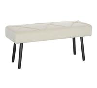 HOMCOM Taburete Pie de Cama Multifuncional con Pies de Acero y Asiento Acolchado para Entrada Pasillo 100x36x45 cm Blanco Crema