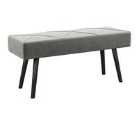 HOMCOM Taburete Pie de Cama Multifuncional, Banco Pie de Cama Moderno, Banco Dormitorio con Asiento Acolchado y Patas de Acero, Carga 120 kg, para Entrada, Pasillo, Salón, 100x36x45 cm, Gris