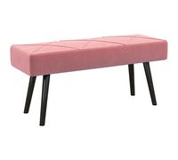 HOMCOM Taburete Pie de Cama Multifuncional con Pies de Acero y Asiento Acolchado para Entrada Pasillo 100x36x45 cm Rosa