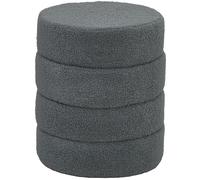 HOMCOM Taburete redondo con felpa de peluche, marco de metal, hasta 120kg, Φ40x45H cm, Gris oscuro