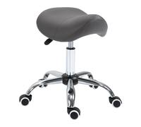 HOMCOM Taburete silla ergonómica giratorio 360º altura ajustable revestimiento sintético Gris Aosom España
