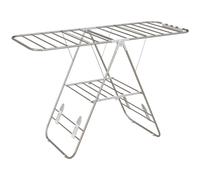 HOMCOM - Tendedero de ropa con patas plegable con 2 niveles ajustables dim. 148 x 60,5 x 98 cm