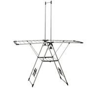 HOMCOM Tendedero plegable de pie con alas ajustables, soportes para zapatos, acero inoxidable, 156,5 x 68 x 192 cm, plateado Aosom España