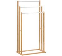 HomCom Toallero de pie de bambú, 3 barras 3 niveles, 48x25,8x94 cm, Natural