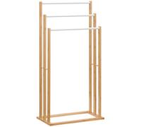 HOMCOM Toallero de Pie de Bambú con 3 Barras Toallero de 3 Niveles para Baño Lavadero 48x25,8x94 cm Natural Aosom España