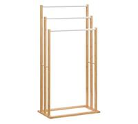 HomCom Toallero de pie de bambú, 3 barras 3 niveles, 48x25,8x94 cm, Natural