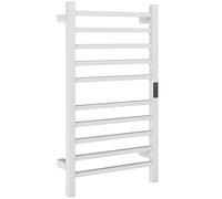 HOMCOM Toallero Eléctrico de Pared con Wi-Fi 10 Barras Temperatura Ajustable y Temporizador IPX4 45x11x80 cm Blanco