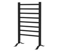 HOMCOM Toallero Eléctrico de Pared o Suelo con Función de Temporizador y 8 Barras 53x35x90 cm Negro Aosom España