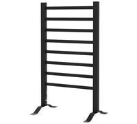 HOMCOM Toallero Eléctrico de Pared o Suelo 150W 8 Barras 53x35x90 cm Negro