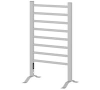 HOMCOM Toallero Eléctrico de Pared o Suelo 150W 8 Barras 53x35x90 cm Plata