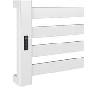 HOMCOM Toallero Eléctrico de Pared para Baño con 4 Barras Calentamiento Rápido Wi-Fi y Pantalla Táctil 47,5x9,5x49 cm Blanco
