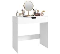 HOMCOM Tocador con cajón, Ahorro Espacio, 75Lx40Wx75H cm, Blanco | Pequeño tocador moderno, montaje fácil, para dormitorio