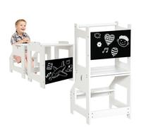 HOMCOM Torre de Aprendizaje para Niños Convertible Escritorio Pizarra 42x44x86cm