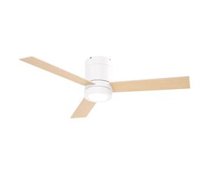 HOMCOM Ventilador de Techo 48W con Luz LED Mando a Distancia y 3 Aspas de Madera