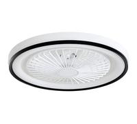 HOMCOM Ventilador de Techo con Luz LED 48,5 W Motor DC Reversible Lámpara Ventilador Techo Silenciosa con Mando a Distancia 6 Velocidades Temporizador para Salón Dormitorio Ø48 cm Blanco