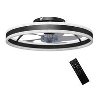 HOMCOM Ventilador de Techo con Luz LED 6 Velocidades Motor Reversible y Control Remoto Potencia 45W Ø50x13,5 cm Negro Aosom España