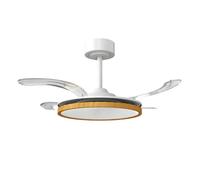 Homcom ventilador de techo con luz led, 80 w, motor dc reversible, lámpara ventilador techo silenciosa, mando a distancia, 6 velocidades, 3 colores, temporizador, para salón, ø95 cm, natural 36 cm