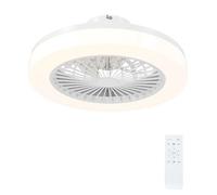 HOMCOM Ventilador de Techo con Luz LED Motor DC Silencioso Ø46 cm Blanco