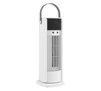Homcom ventilador de torre con niebla, ventilación de mesa con 3 velocidades, oscilación de 90°, temporizador de 10h, motor dc, control remoto, asa, para dormitorios, blanco