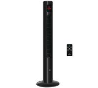 HOMCOM Ventilador de torre, oscilación de 70°, temporizador de 12 h, panel sensor LED, ventilador de torre de 45 W, control remoto, 2 modos de control, 3 modos y 3 velocidades, negro Black