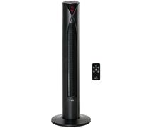 HOMCOM Ventilador de torre, pantalla LED, oscilación 70°, temporizador 12h, 4 modos y 3 velocidades, ventilador de torre 45W, control remoto, 2 modos de control, negro Black
