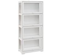 HOMCOM Vitrina de Coleccionista 4 Niveles Anti-vuelco 59x30x139 cm Blanco