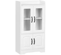 HOMCOM Vitrina de Salón con Puertas de Vidrio para Estudio 60x30x116 cm Blanco