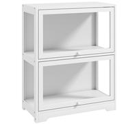 HOMCOM Vitrina Expositora para Colecciones de 2 Niveles con Puertas Abatibles de Acrílico para Figuras 59,5x30x73 cm Blanco Aosom España