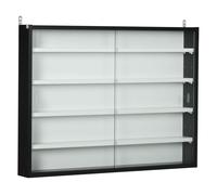 HOMCOM Vitrina de Pared de Madera con Estantes Ajustables y 2 Puertas Correderas para Colecciones Perfumes Figuras de Decoración Negro Aosom España