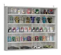 HOMCOM Vitrina Mural 5 Niveles con Puertas Vidrio 60x80cm Gris
