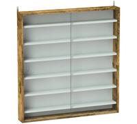 HOMCOM Vitrina para colección vitrina mural 80 x 9,5 x 83 cm 6 estantes ajustables en altura 2 puertas correderas de vidrio Aosom España