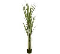 HOMCOM Yuca Artificial 190cm Planta Artificial con 39 Hojas Decoración para Hogar Salón Oficina Jardín Ø17x190 cm Verde Aosom España