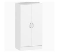 Homcom zapatero de 2 puertas, zapatero entrada recibidor con 6 estantes ajustables, para 14 pares de zapatos, 55x35x108 cm, blanco 35 cm