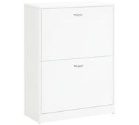 HOMCOM-Zapatero de Madera, Armario para 2 Puertas Abatibles, 60x24x80cm white