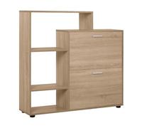 HOMCOM Zapatero de Madera con Estantería y Cubos de Entrada 101.5x25.5x98cm | Armario para Zapatos, para Pasillo, Organizador de Zapatos, Armario Multifuncional de Almacenamiento
