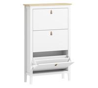 HOMCOM Zapatero Estrecho 4 Puertas, Zapatero Entrada Recibidor, Estantes Ajustables, Tiradores de PU, para 20 Pares de Zapatos, para Pasillo, Espacios Reducidos, 80x24x131 cm, Blanco