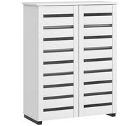HOMCOM Zapatero Estrecho 5 Niveles Entrada 2 Puertas Listones Blanco