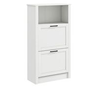 HOMCOM Zapatero Estrecho con 2 Puertas para 10 Pares 58x24x105 cm Blanco