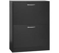 HOMCOM Zapatero Moderno Zapatero de Entrada Recibidor Estrecho con 2 Cajones y Estantes Ajustables para Pasillo 60x24x80 cm Negro