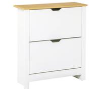 HOMCOM Zapatero Moderno con Cajones Abatibles 72x26x80 cm Blanco