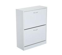 HomCom Zapatero moderno de entrada con 2 cajones y estantes ajustables 60x24x80 cm Blanco